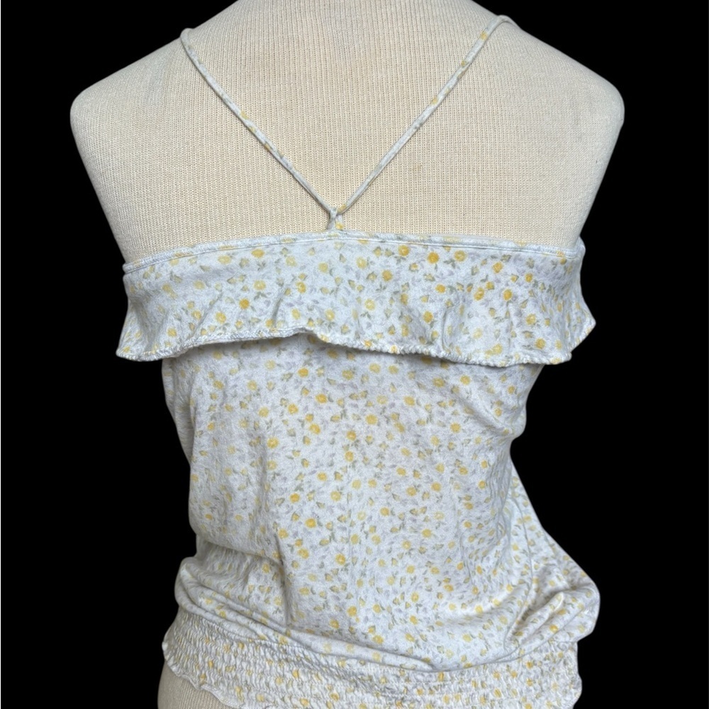 American Eagle Outfitters Yellow Floral Spaghetti Strap Tank Top - Picture 3 of 4
